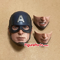 Helmeted Head Sculpt - Captain America  - Avengers Endgame - Hot Toys mms536