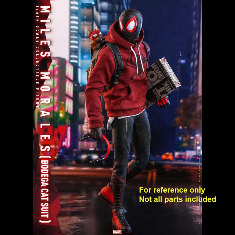 Body with outfit - Hot Toys Miles Morale Spiderman Bodega Cat suit vgm50 8