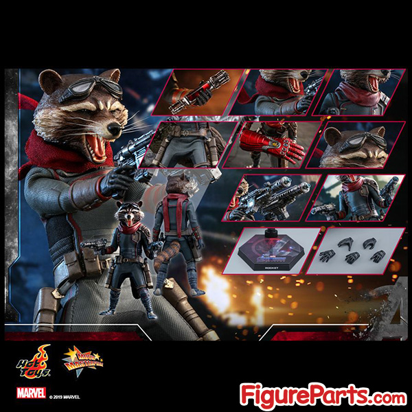 Hot Toys Avengers Endgame Rocket Body Hands Boots Pegs & Scarf set MMS548